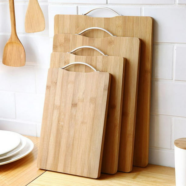Wooden Chopping Board Solid Natural Bamboo Wood Serving Board 30cm 34cm 38cm